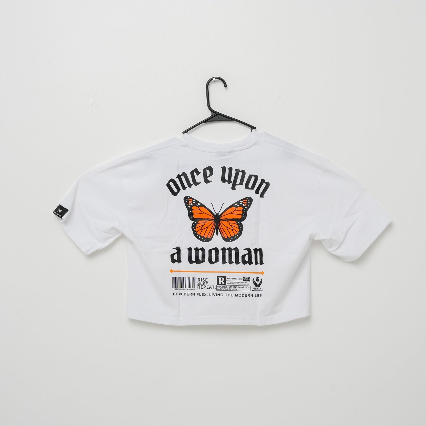 BUTTERFLY DROP CROP TOP WHITE