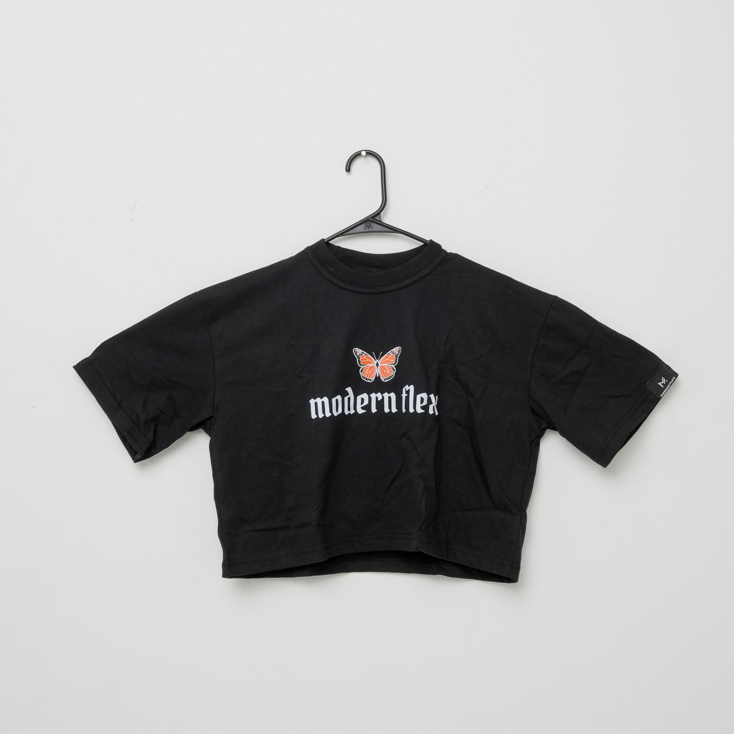 BUTTERFLY DROP CROP TOP BLACK