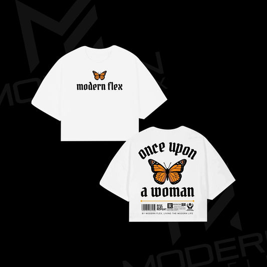 BUTTERFLY DROP CROP TOP WHITE