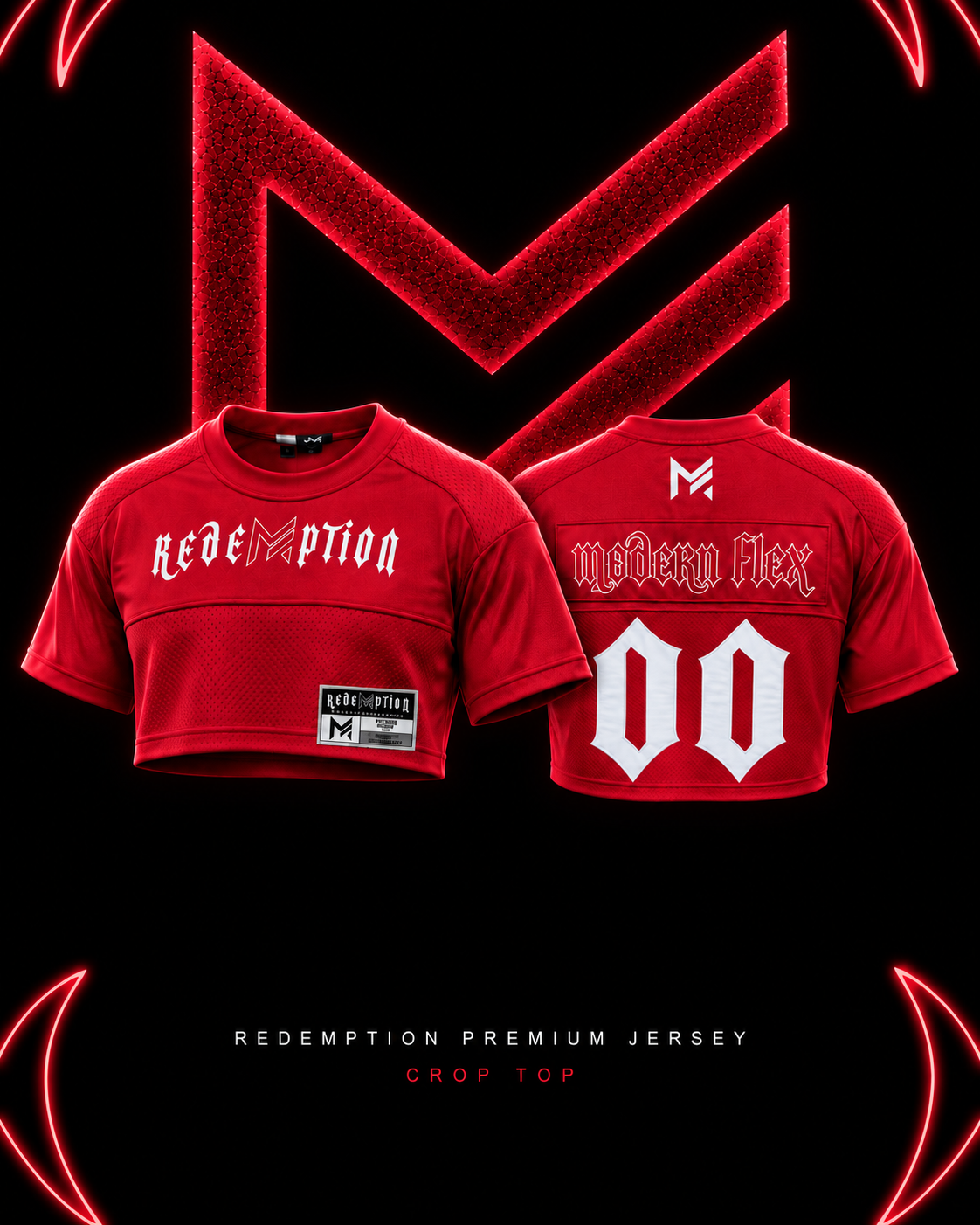 Pre Order Red crop top Redemption Jersey