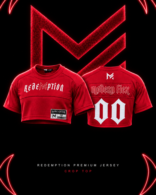 Pre Order Red crop top Redemption Jersey