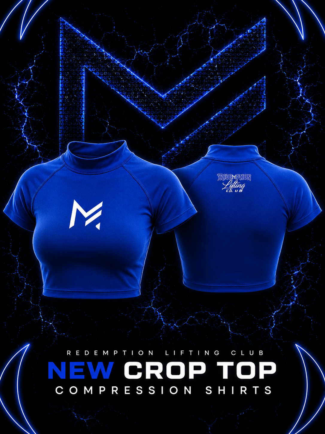 LIFTING CLUB Blue compression crop top