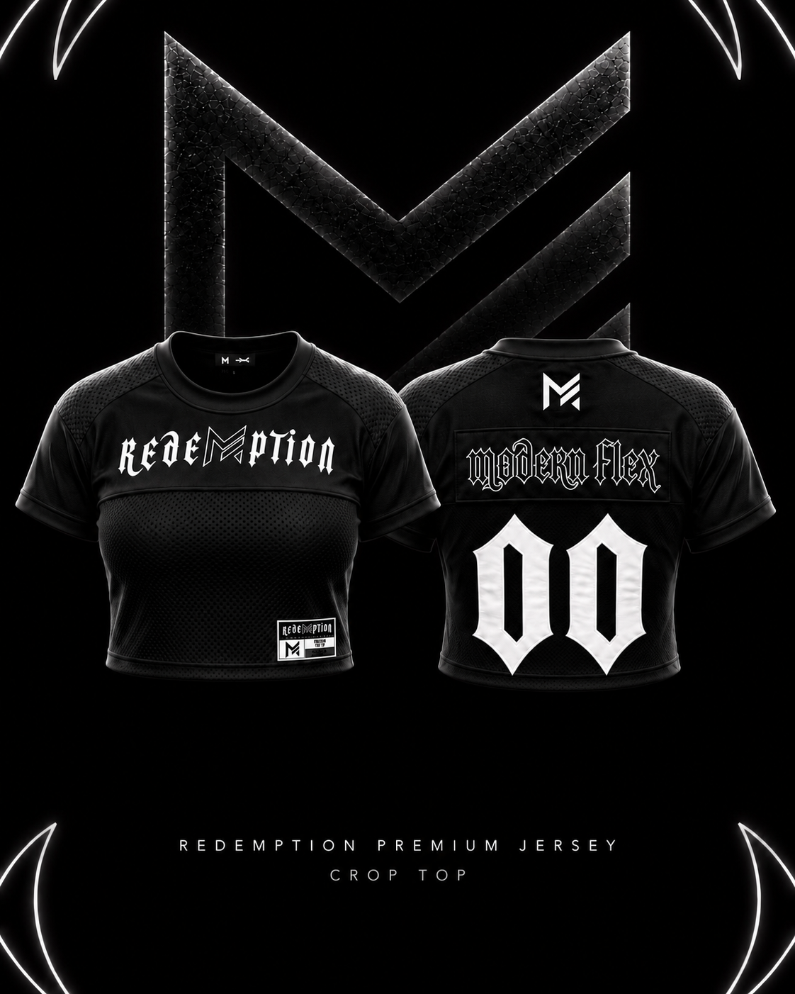 Pre Order Black crop top Redemption Jersey
