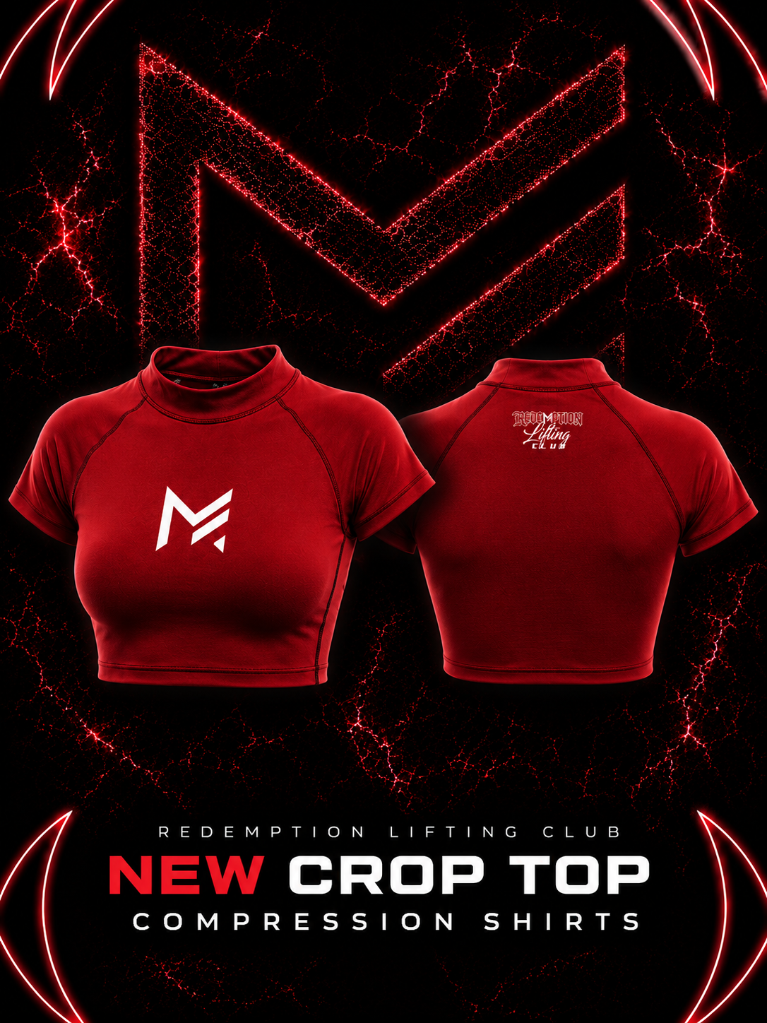 LIFTING CLUB red compression crop top Remover background