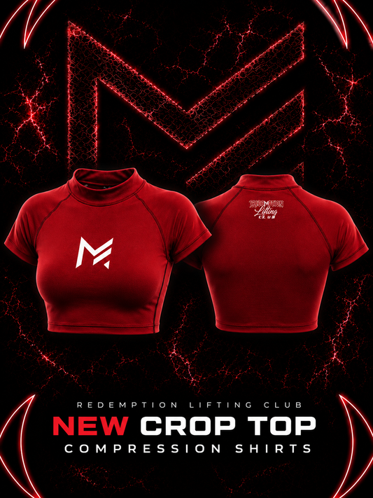 LIFTING CLUB red compression crop top Remover background