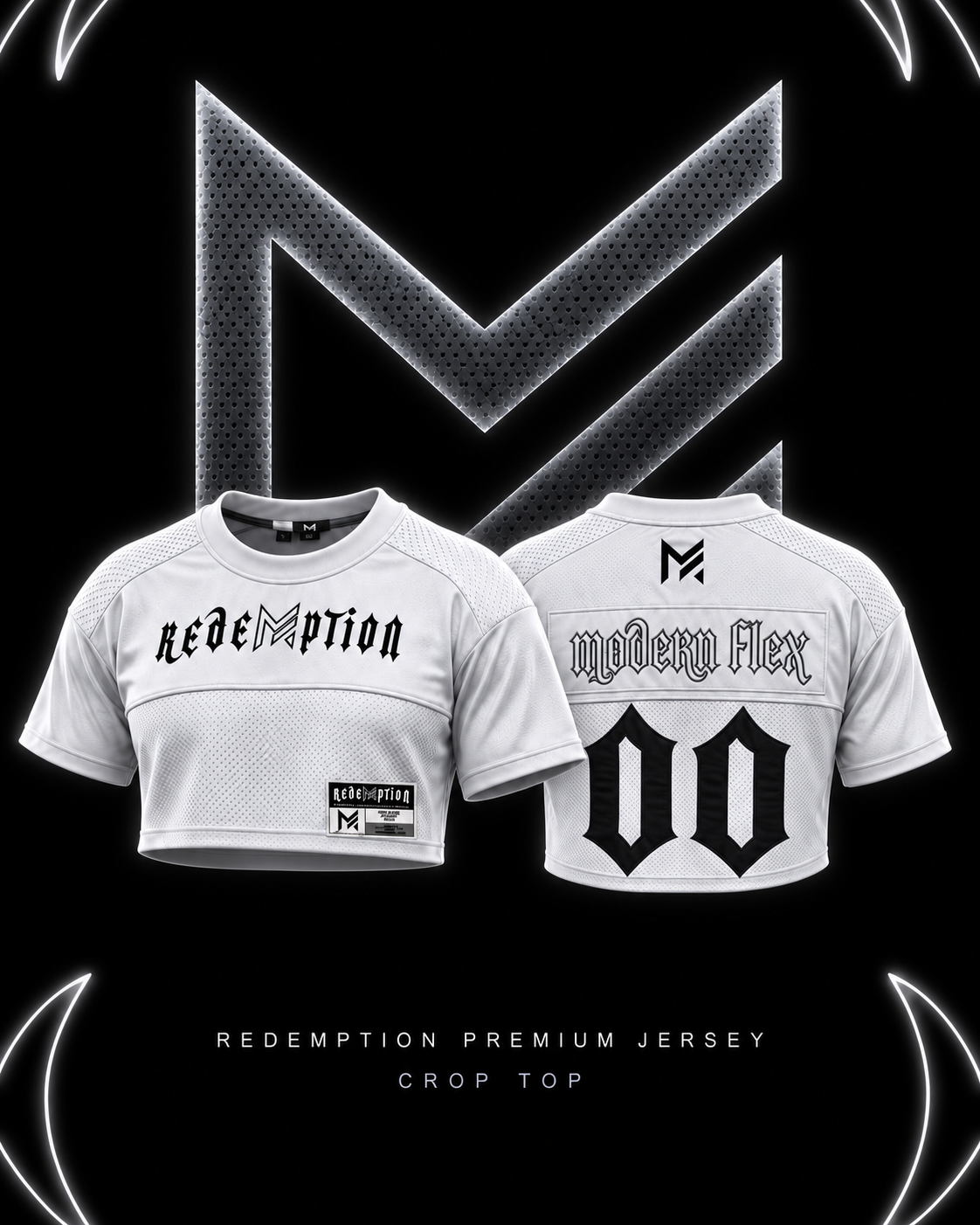 Pre Order White crop top Redemption Jersey