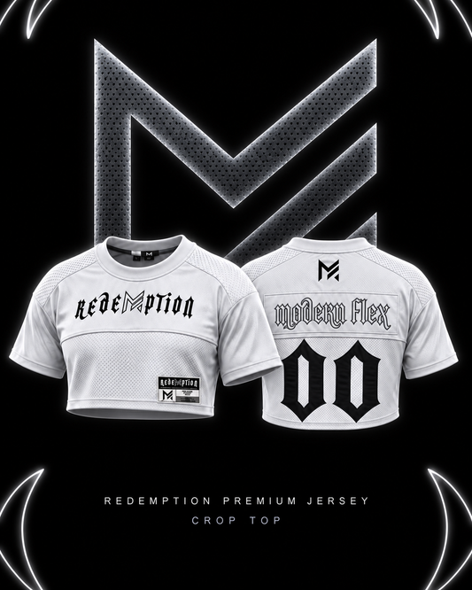 Pre Order White crop top Redemption Jersey