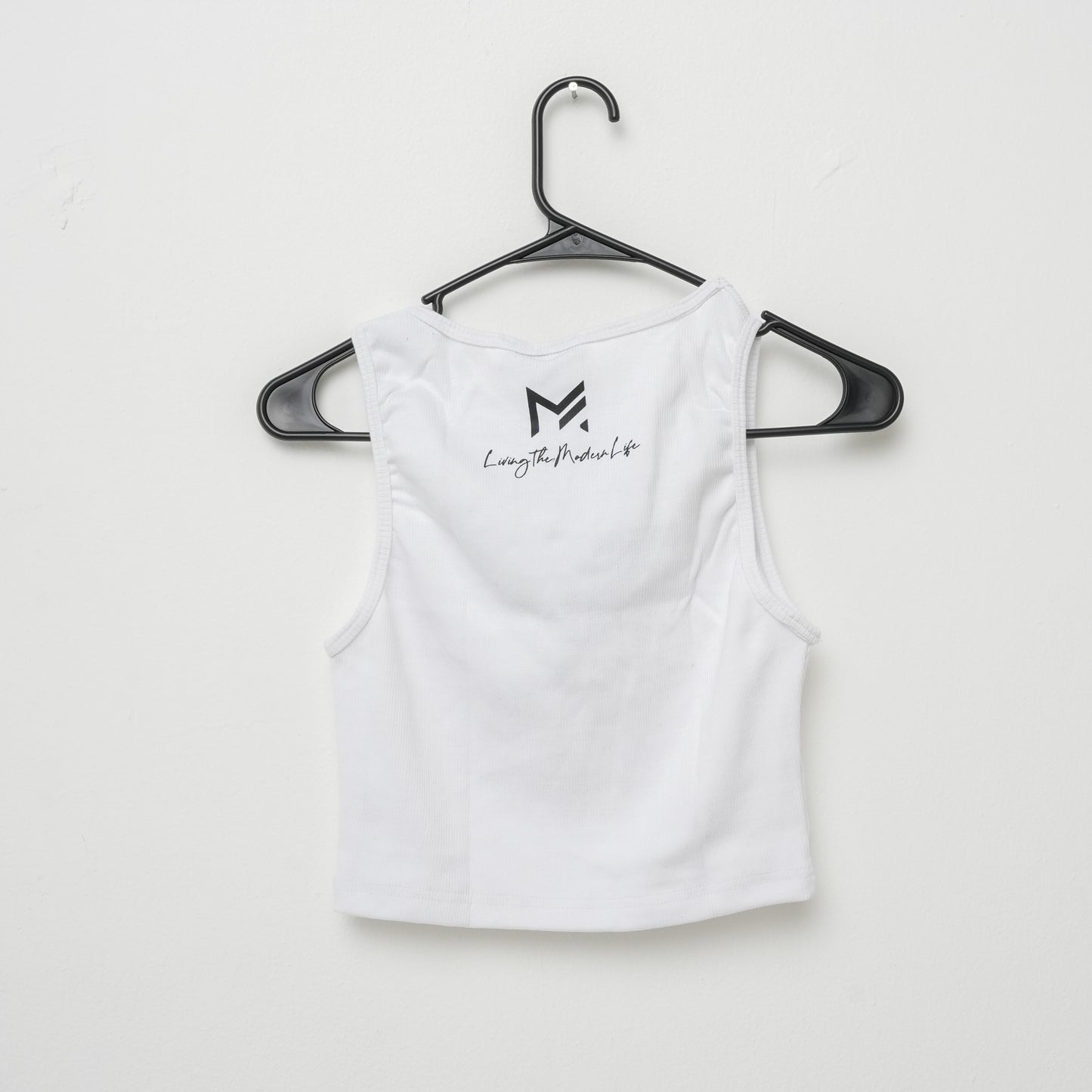 BUTTERFLY DROP CROP TANK WHITE