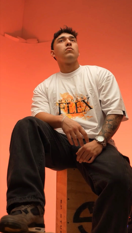 Flames white Oversized shirt