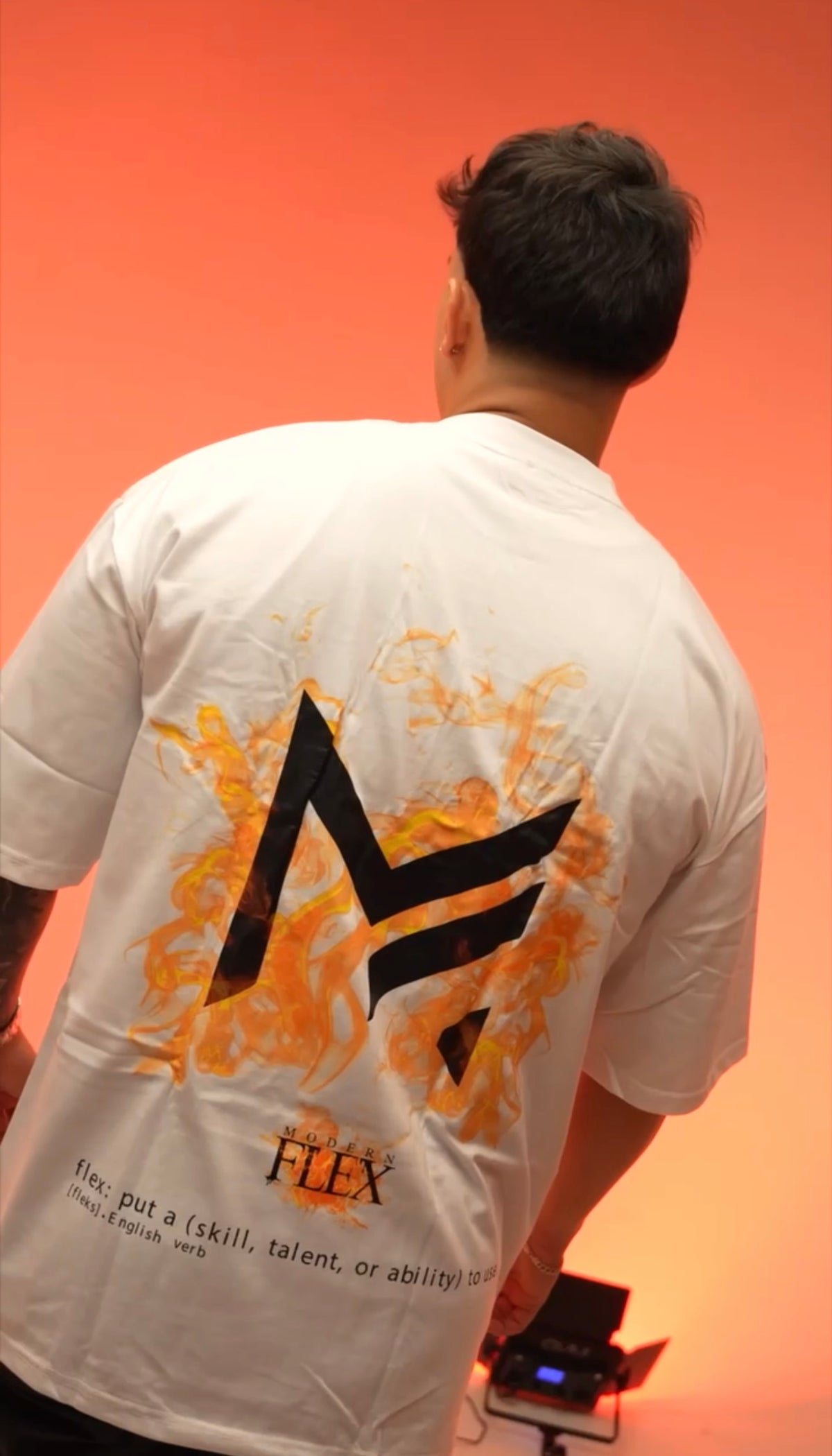 Flames white Oversized shirt
