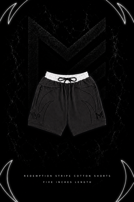 Redemption Stripe cotton shorts dark grey
